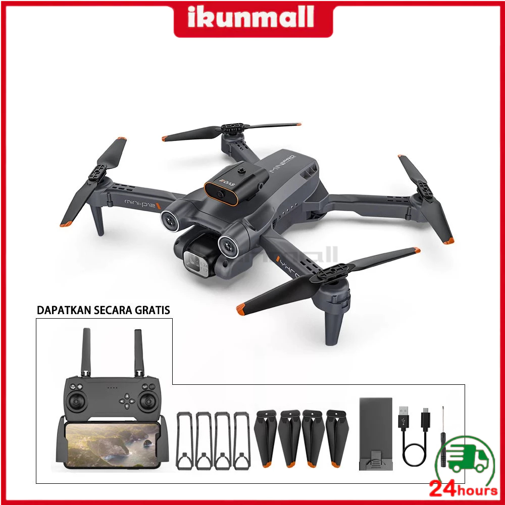 Jual 【COD】P12 PRO Drone Obstacle Avoidance 4K HD Camera wide