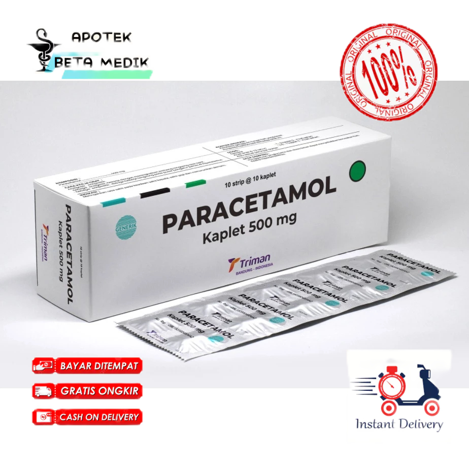 Jual PARACETAMOL 500 MG TRIMAN Strip 10tablet - Obat Demam Anti Nyeri ...