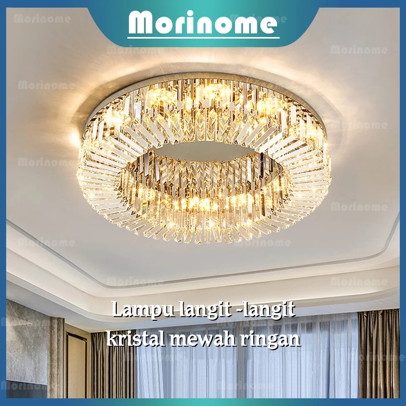 Jual Kristal Lampu Gantung Kamar Tidur Lampu Plafon Ruang Tamu Perak