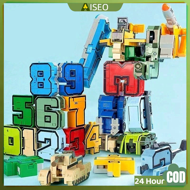 Jual 【Harga minimum】Number robot Transfrmer robot angka mainan edukasi ...