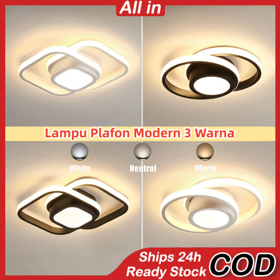Jual 3 Warna Lampu Plafon LED Lampu Hias Rumah Ruang Tamu Kamar ...