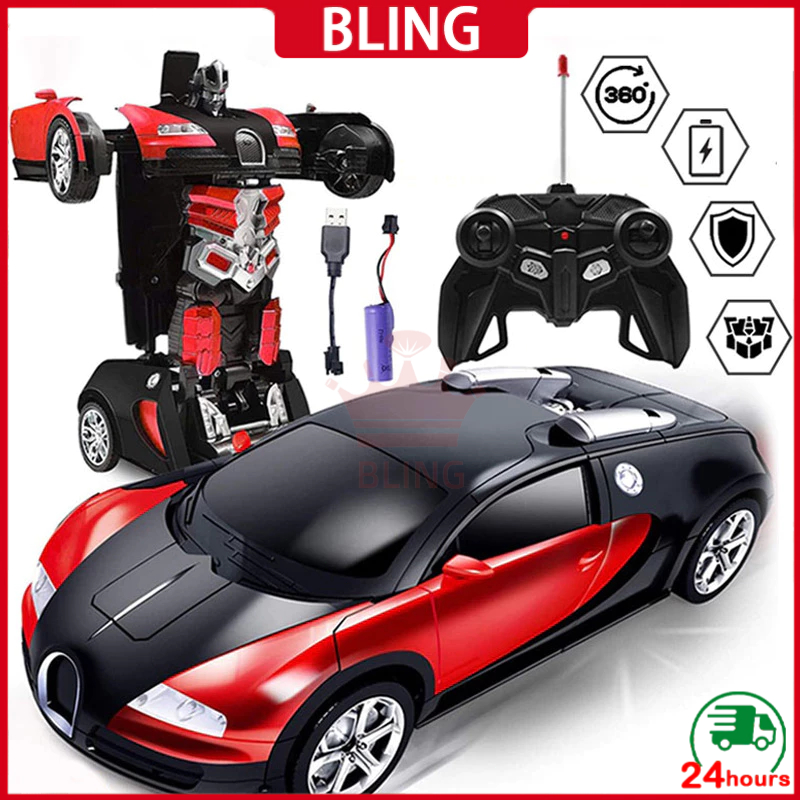 Jual 【COD】RC TRANSFORMER 1: 18 MOBIL REMOT ROBOT PREMIUM BUGGATI/ RC ...