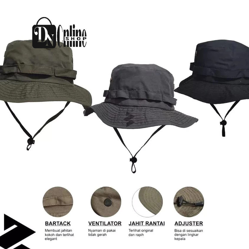 Jual PROMO Topi Rimba / Topi Gunung / Topi Lapangan - Bahan Ripstok ...