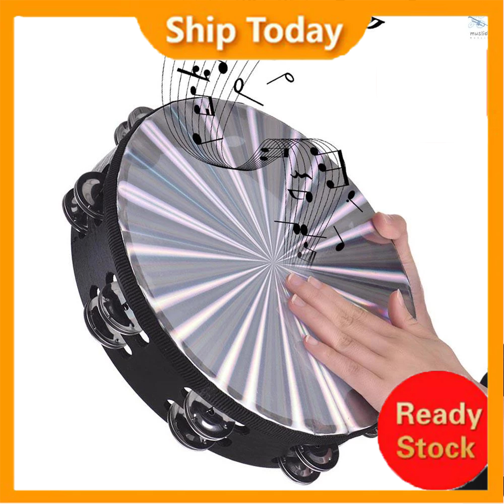 Jual [Ready] 8/10 Inch Wooden Radiant Tambourine Handbell Hand Drum ...