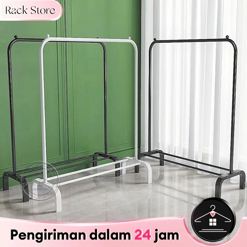 Jual Stand Hanger Rak Gantungan Baju Single Besi Aesthetic Gantungan