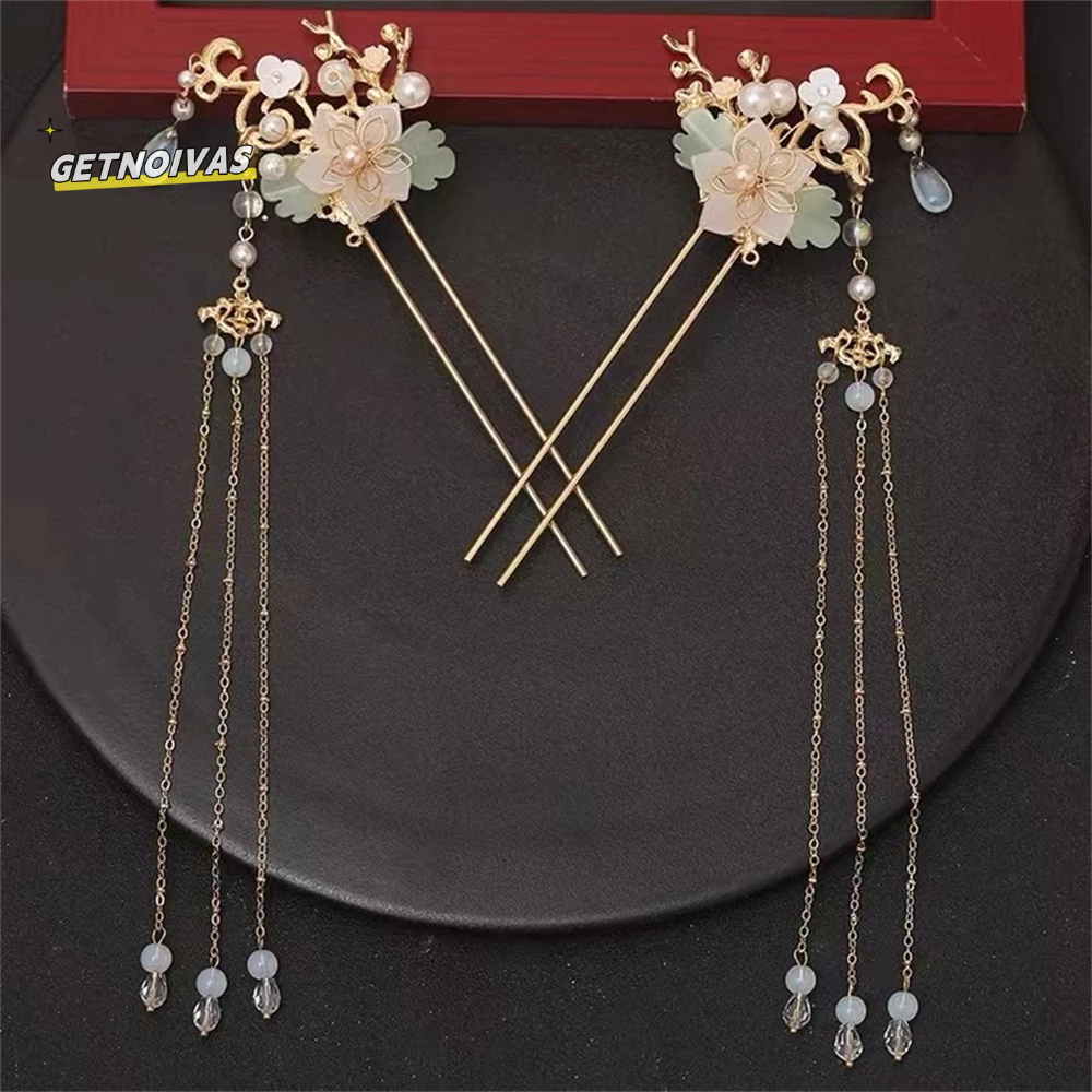 Jual Cina Hanfu Headwear Rumbai Gaya Kuno Aksesoris Rambut Set Kuno ...