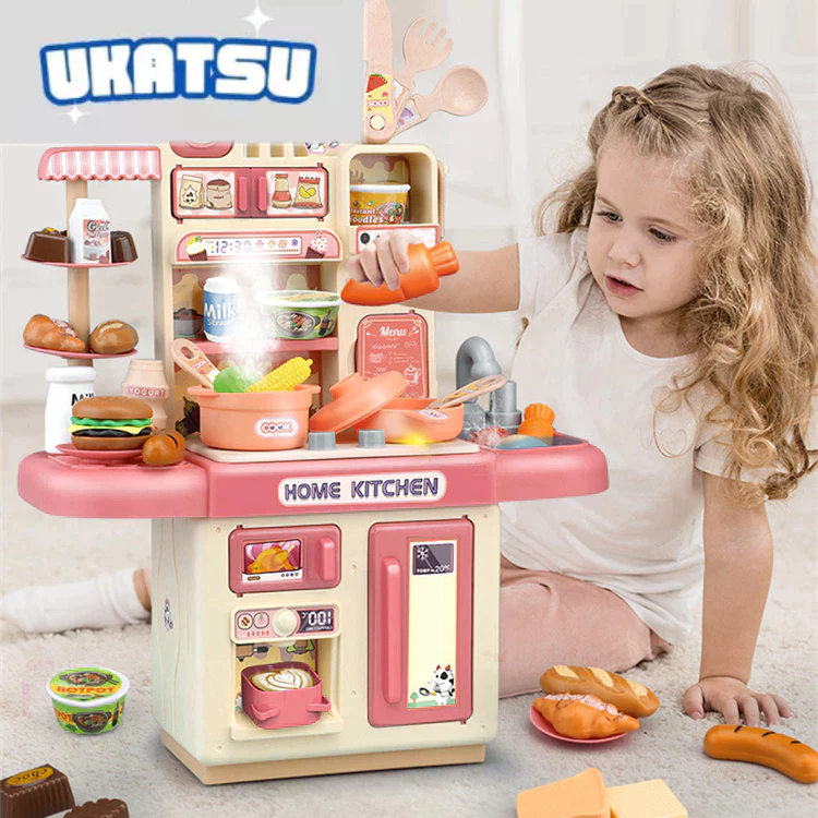 Mainan besar play house kitchen cook set lampligh efek suara semprot dapur