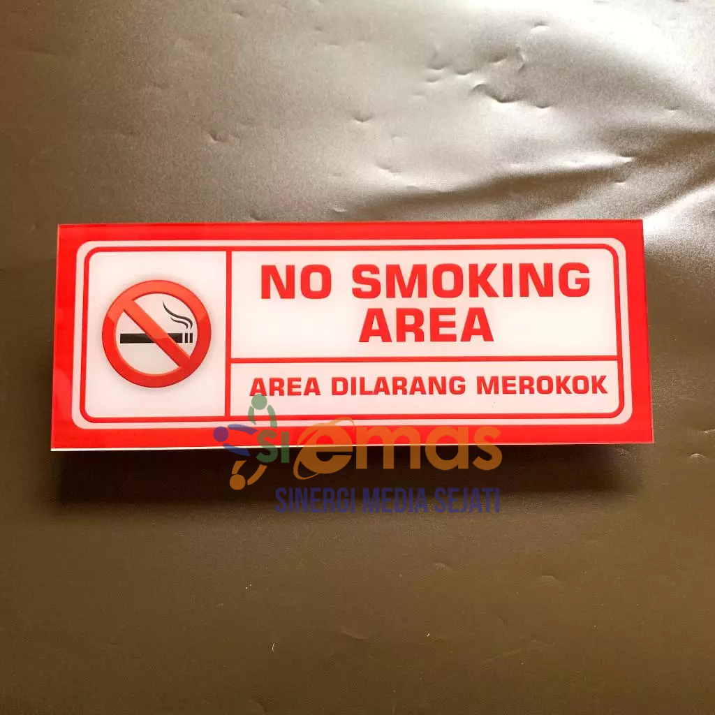 Jual Papan Akrilik No Smoking Area Akrilik Area Dilarang Merokok