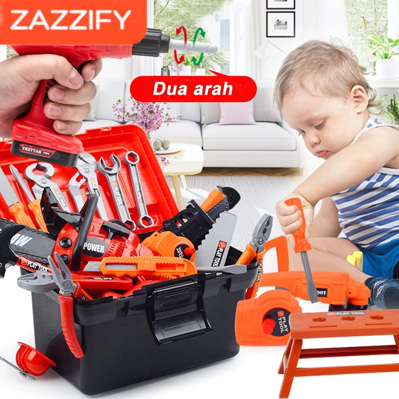 Jual ZAZZIFY Mainan Anak Laki Laki Mainan Toolbox Kit Set Alat ...