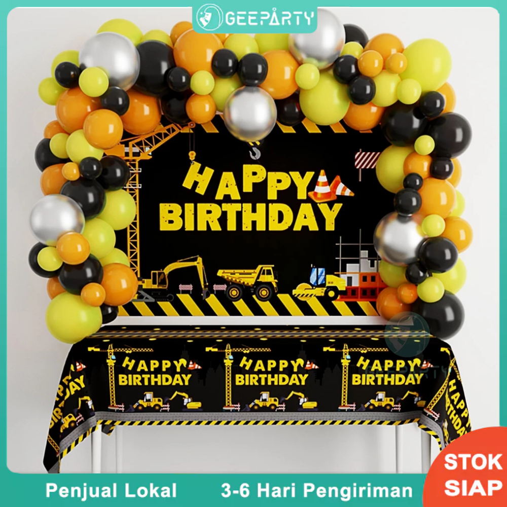 97 Pcs Balon Garland Untuk Konstruksi Dekorasi Pesta Ulang Tahun Anak Tema Perlengkapan Ulang Tahun