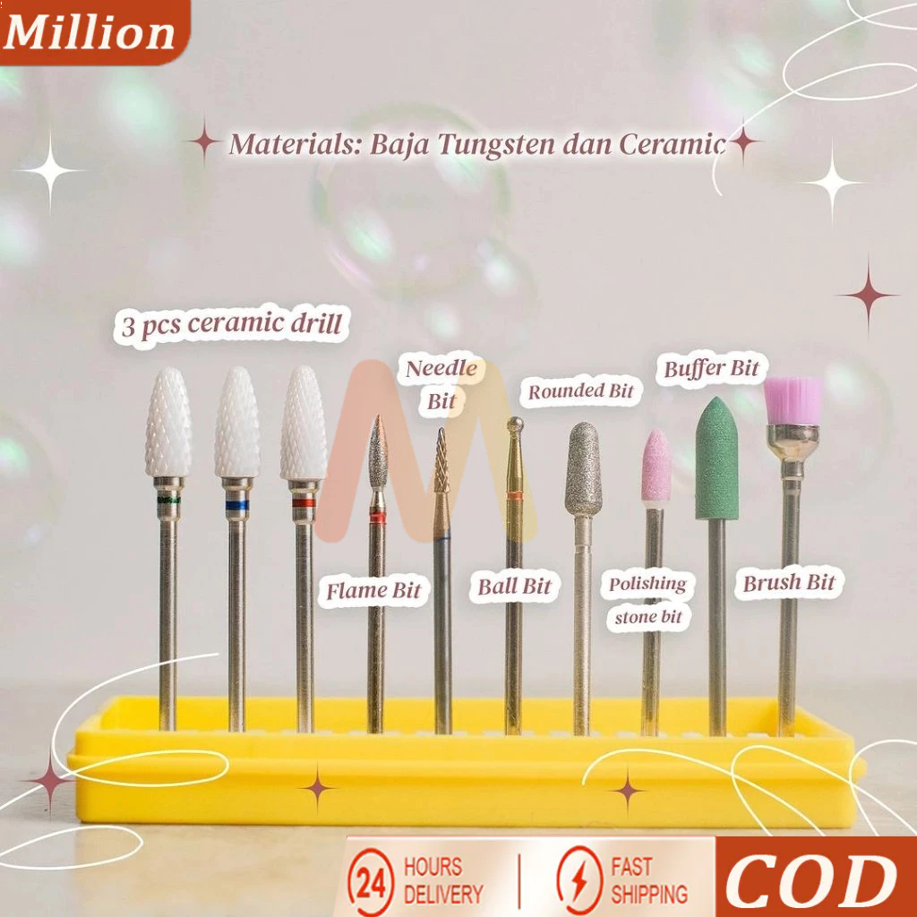 Jual 【COD】Nail Bits / Drill Bits Grinding Head / Mesin Manicure Kuku ...
