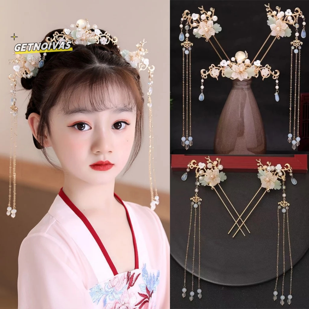 Jual Cina Hanfu Headwear Rumbai Gaya Kuno Aksesoris Rambut Set Kuno ...