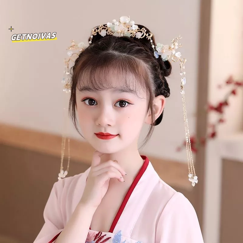 Jual Cina Hanfu Headwear Rumbai Gaya Kuno Aksesoris Rambut Set Kuno ...
