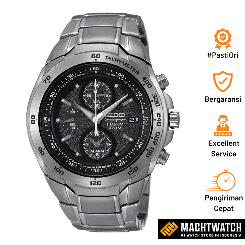 Jual Jam Tangan Pria Seiko Chronograph SNAB91P1 Grey Dial Titanium Strap Shopee Indonesia