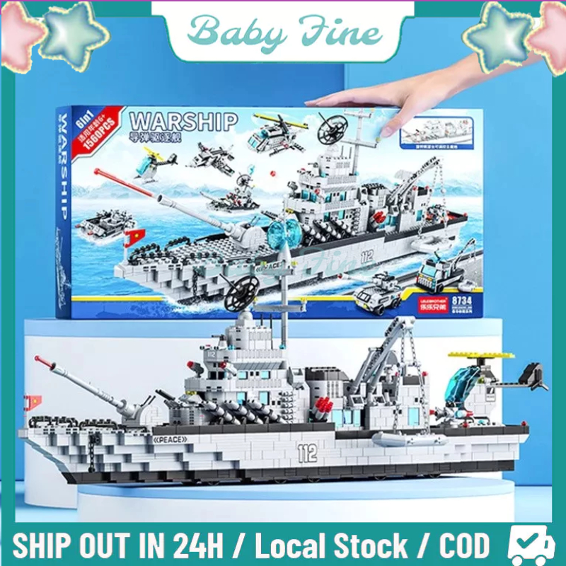 Kapal Perang Lego Barcos De Guerra 10Km/h Electric Water Toys 4CH