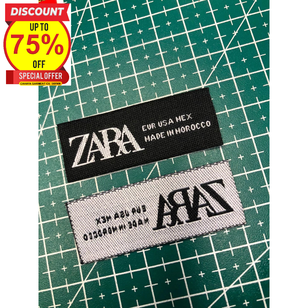 Jual ZARA MAIN TAG LABEL WOVEN RAJUT BORDIR COTTON SUPER PREMIUM CO 1X