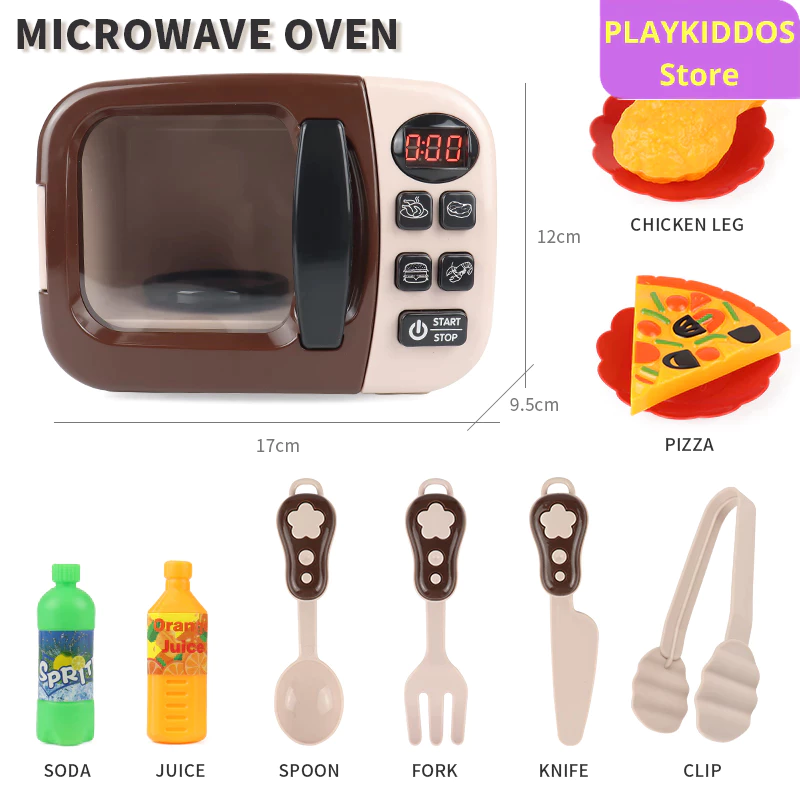 Mainan dapur anak oven microwave lengkap lampu dan suara | mainan oven