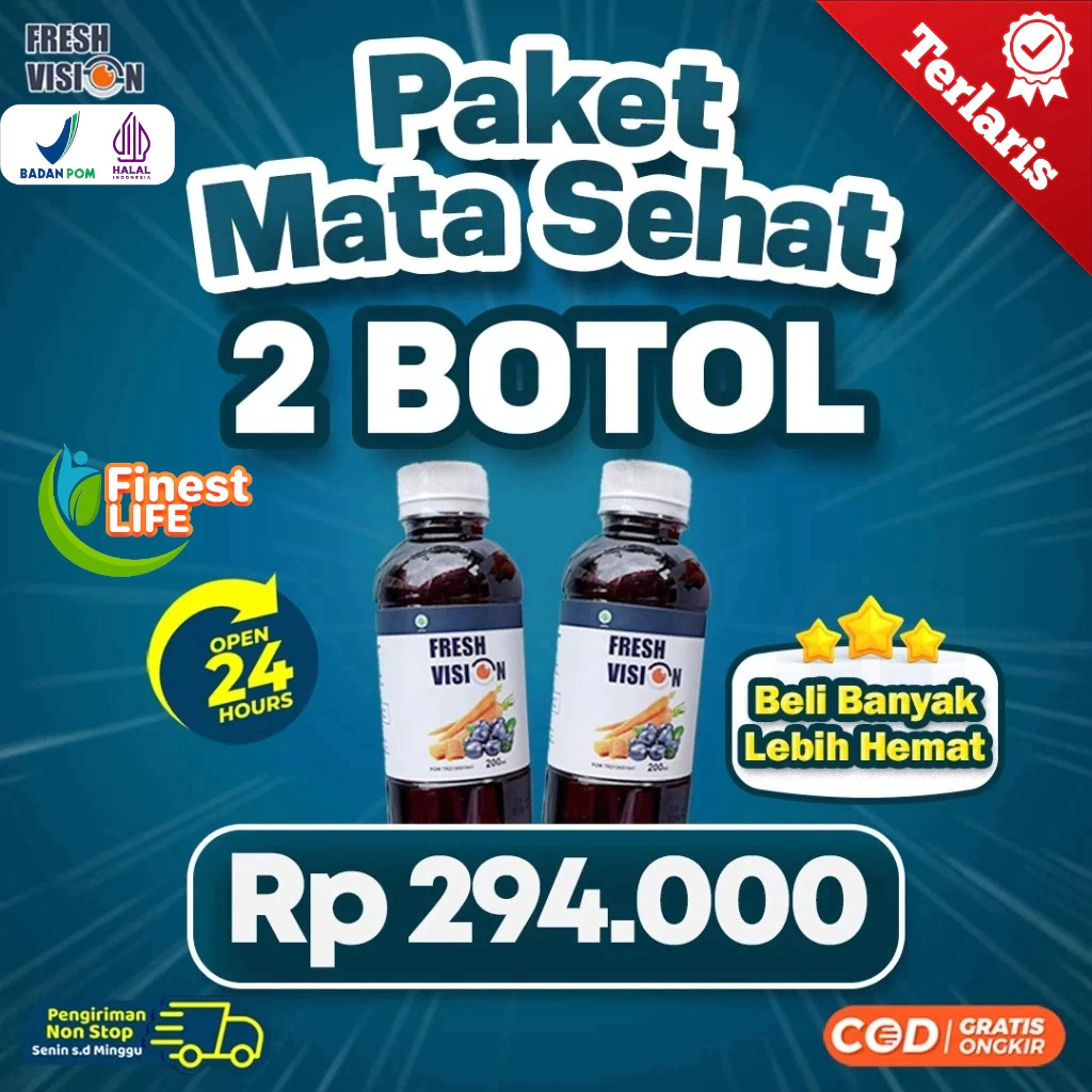 Jual Paket Mata Sehat - 2 Botol Fresh Vision - Multivitamin Mata Ampuh ...