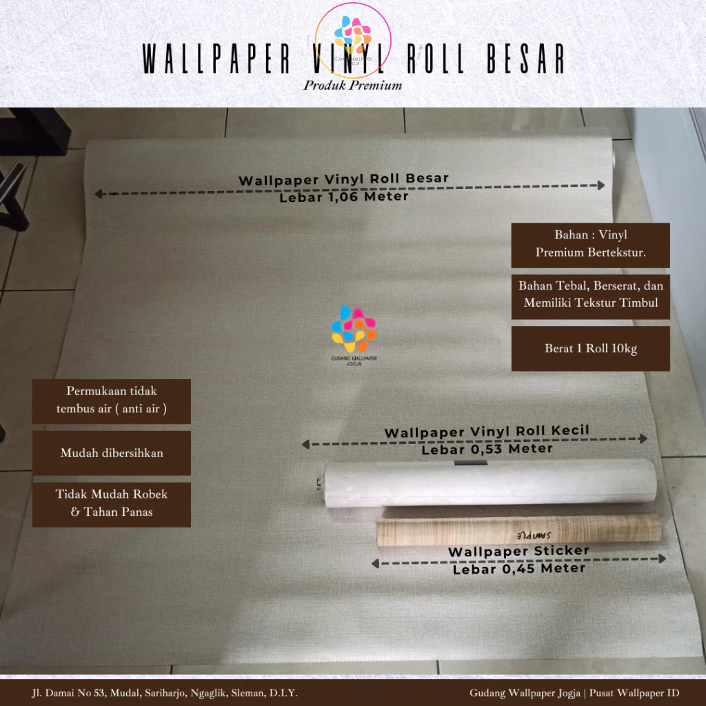 Jual Wallpaper Dinding Premium Korea Import 1 Rroll Ukuran 1,06 x 15,6 ...