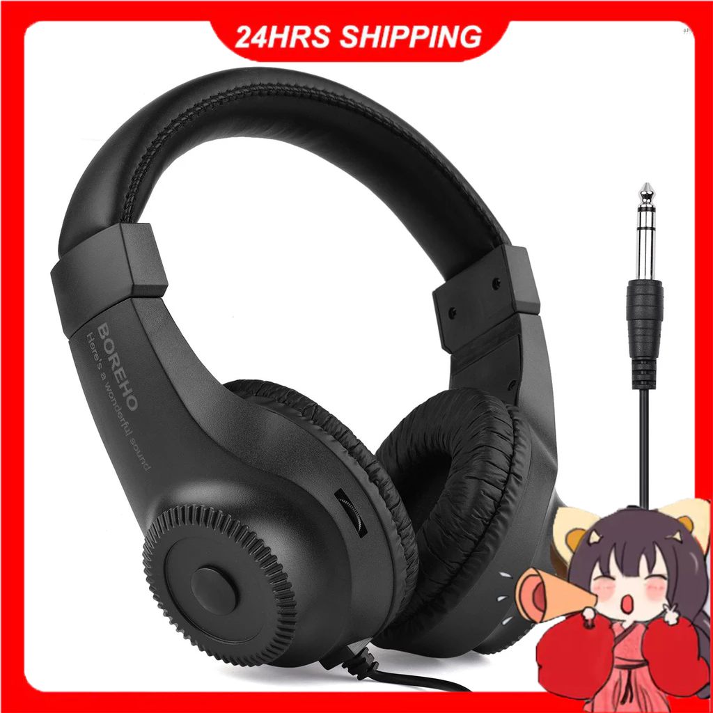 thumbnail image 2 of Boreho Wired Stereo Monitor Headphones Over-Ear For Guitar, Drum, Amplifier - 6.5mm Jack 2 of 5