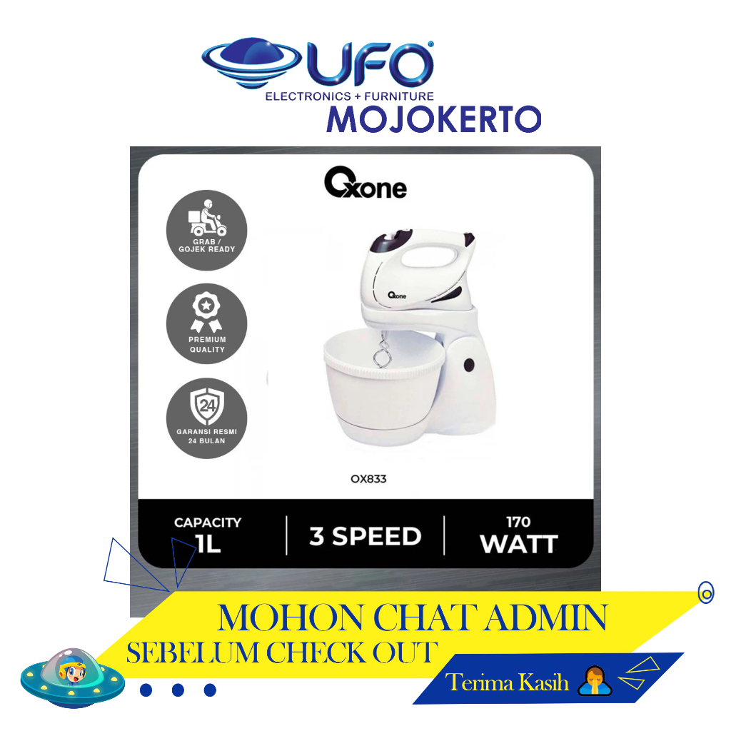 Jual Oxone Standing Mixer Bowl Turbo 1 Liter OX833 Shopee Indonesia