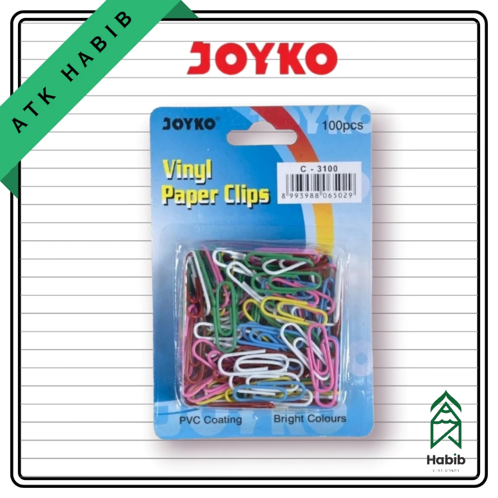 Jual Paper Clip Joyko Warna c-3100 isi 100 (1Pak) | Shopee Indonesia