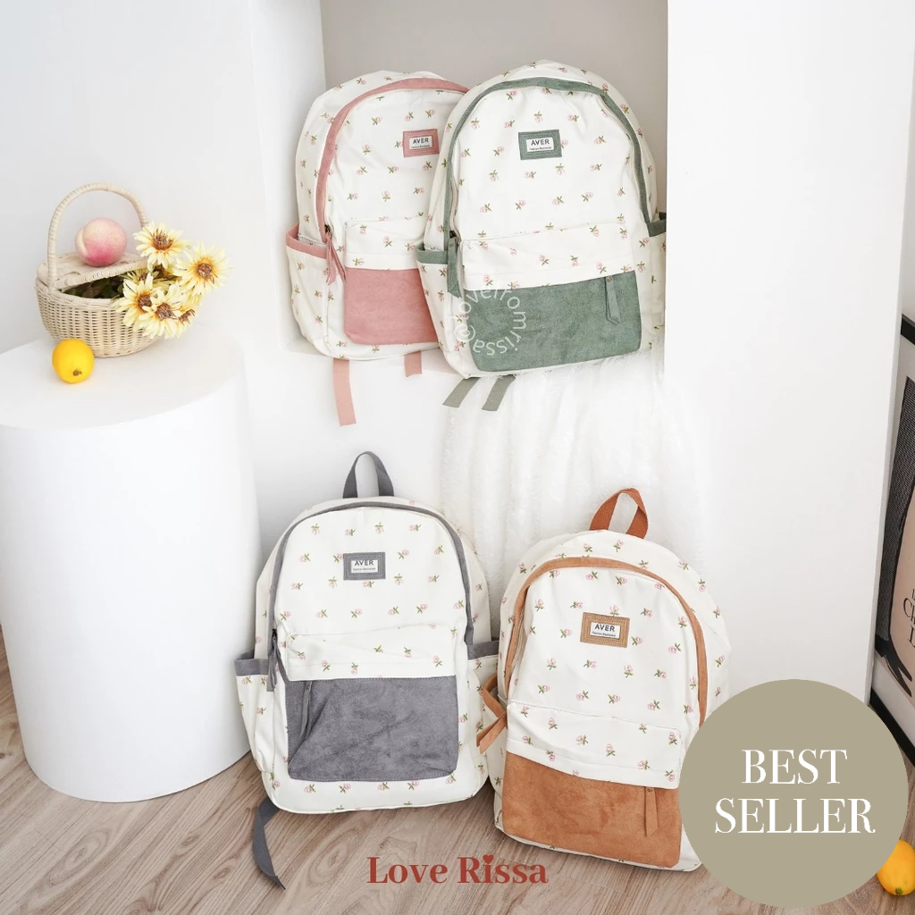 Jual [RISSA] Ransel Fleur Vintage Backpack Ransel Motif Bunga Vintage ...