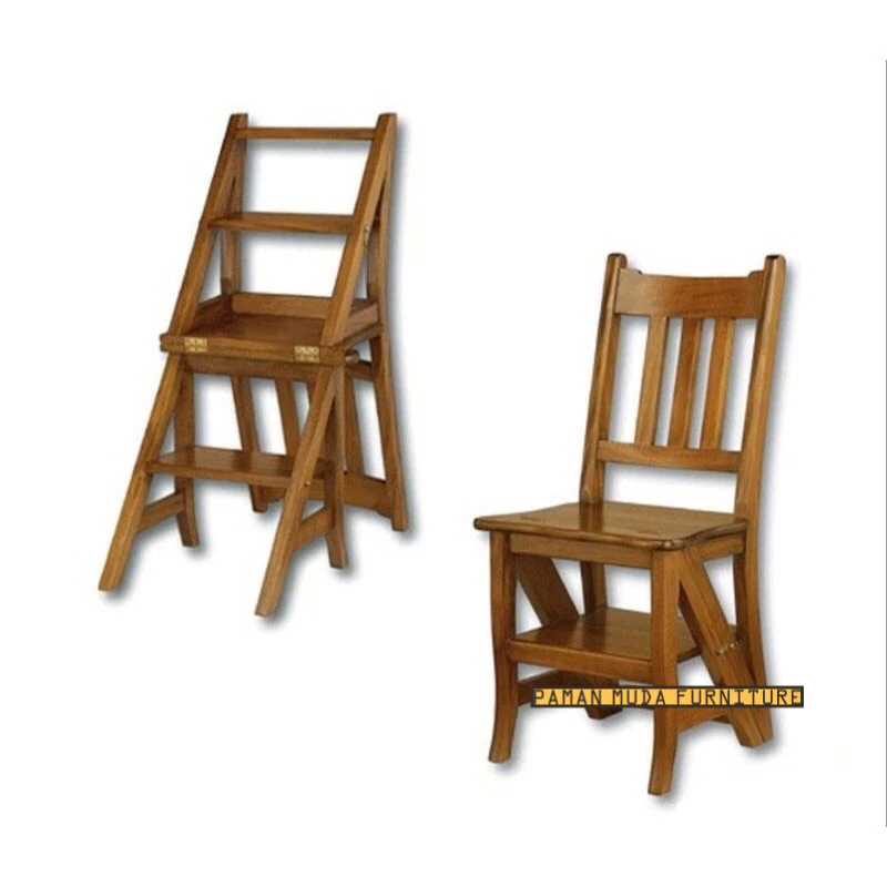 Jual KURSI TANGGA BISA DI LIPAT KAYU JATI Paman Muda Furniture | Shopee ...