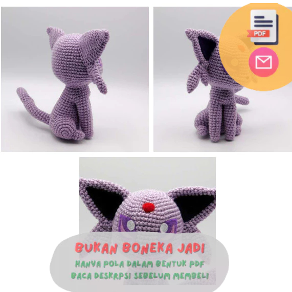 Jual chibi espeon {Pdf File Amigurumi/crochet pattern } | Shopee Indonesia