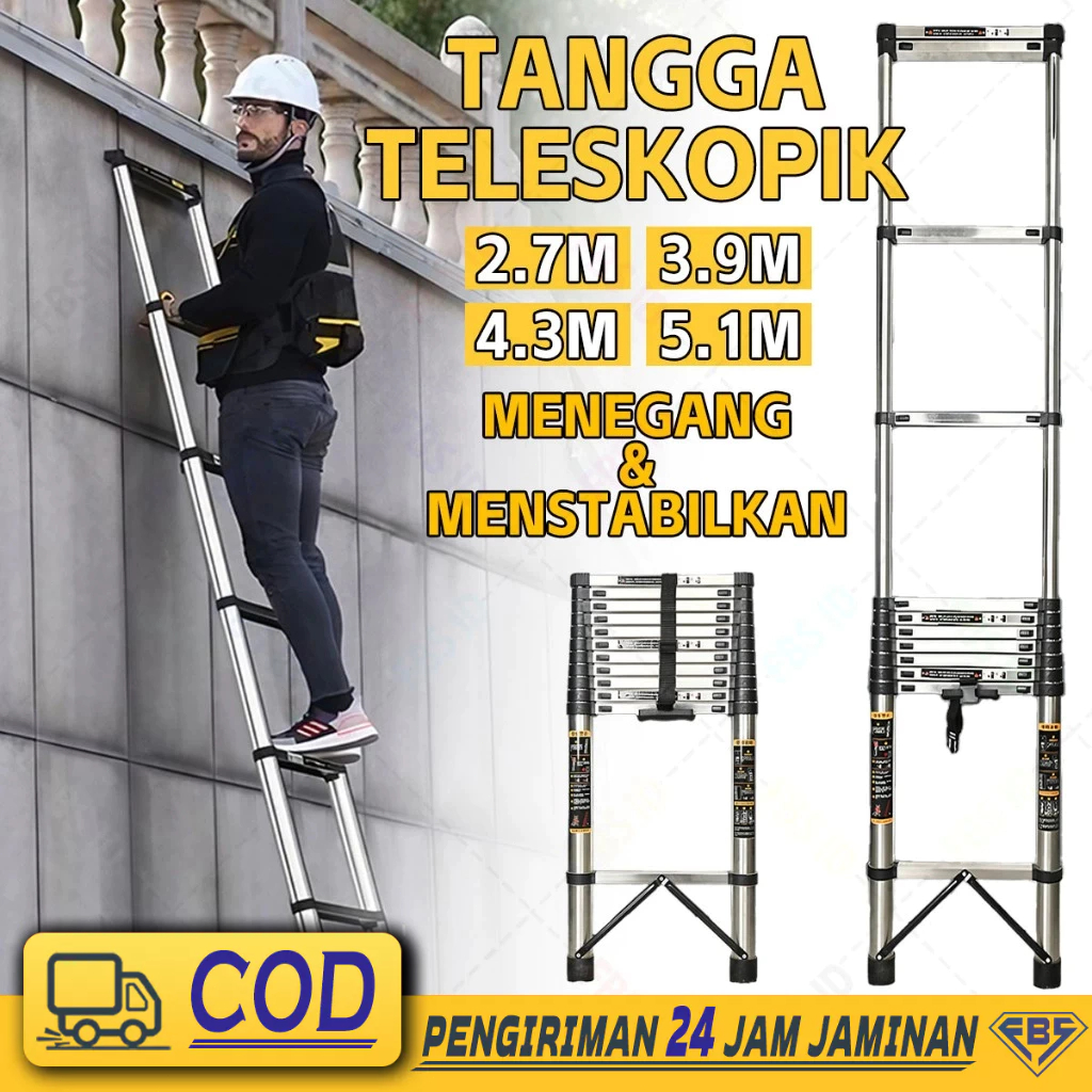 Jual Tangga Teleskopik Portabel Tangga Lipat 3.2Meter Multifungsi ...