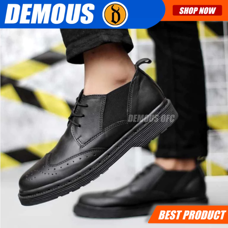 Jual Demous Sepatu Formal Pantofel Kerja Kulit Asli Pria Hitam