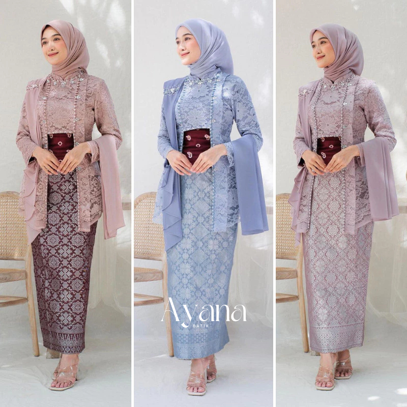 Jual Setelan Kebaya Kutu Baru Modern Kebaya Wisuda Lamaran Tunangan Set Kutubaru Full Payet