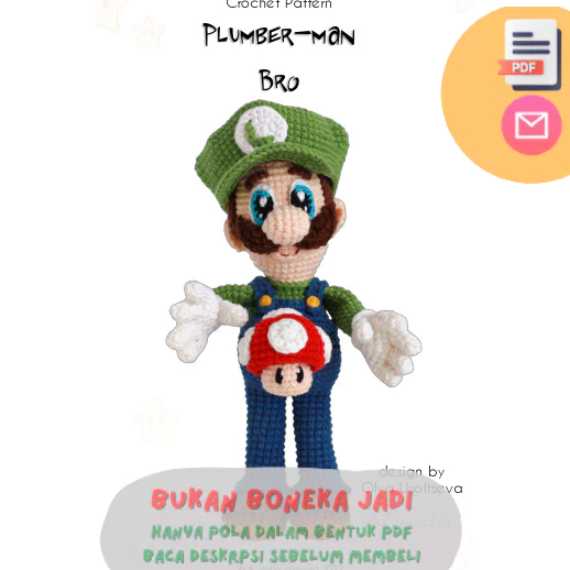 Jual luigi eng {Pdf File Amigurumi/Crochet Pattern} | Shopee Indonesia