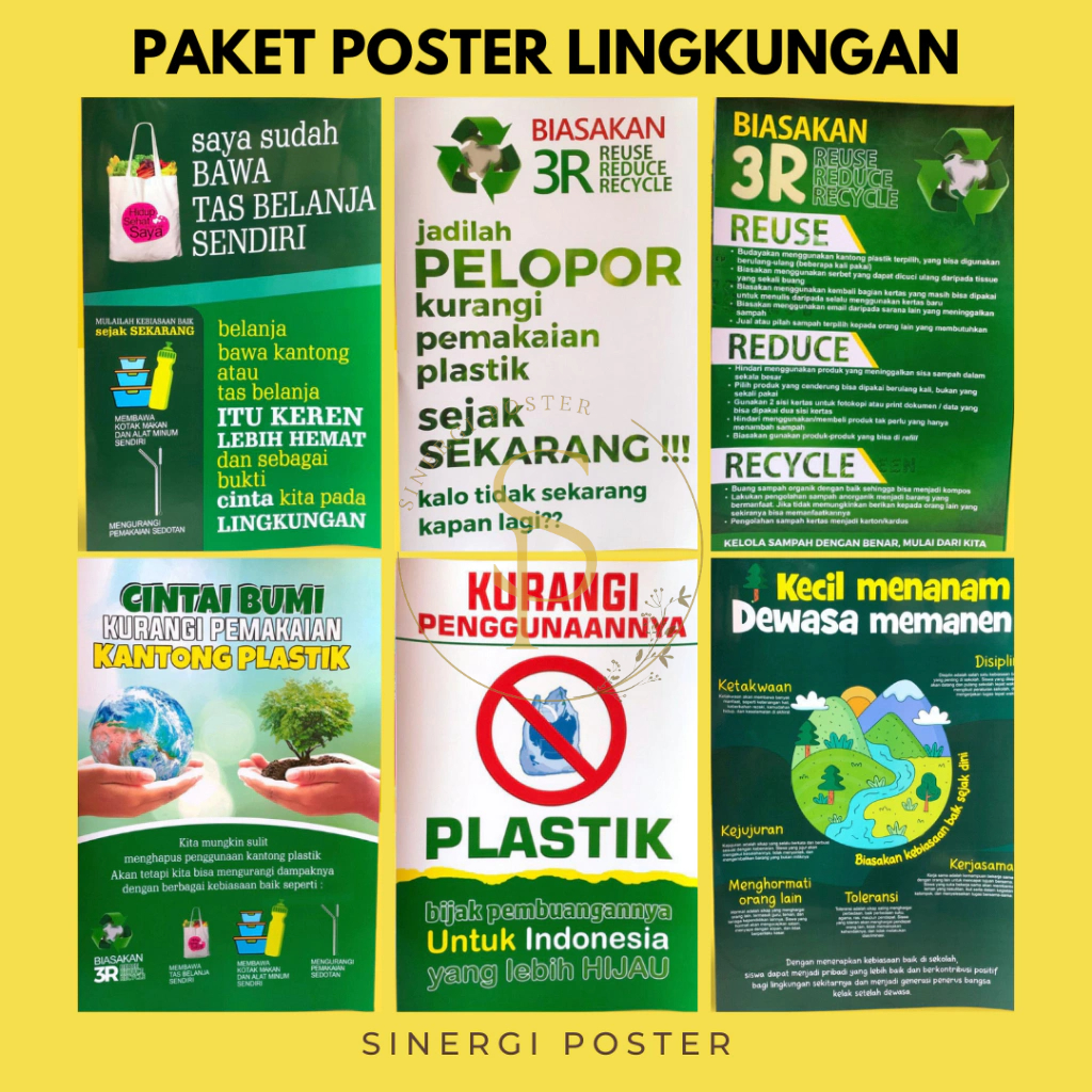 Jual Paket Poster Cintai Lingkungan | Jaha Bumi Tetap Asri | 3R ...