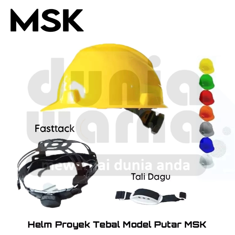 Jual MSK Topi Helm Proyek Kuning/Yellow/Putih/White/Biru/Blue/Merah/Red ...