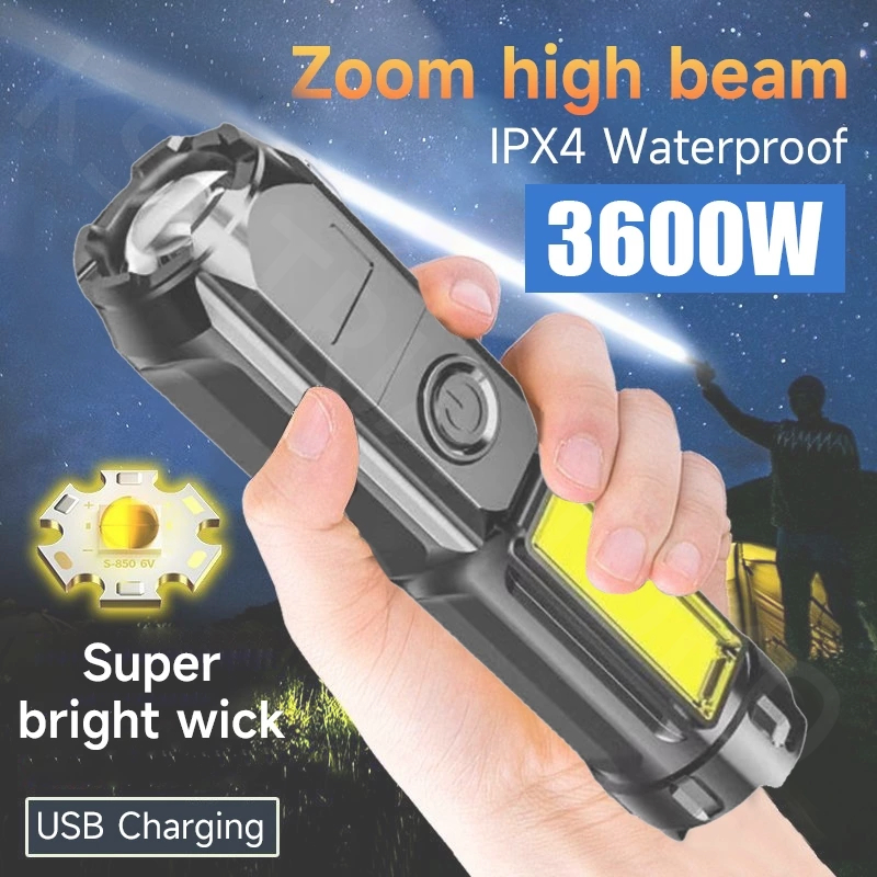 Jual Super Terang Mini Senter LED Senter Swat Police 3600W USB ...