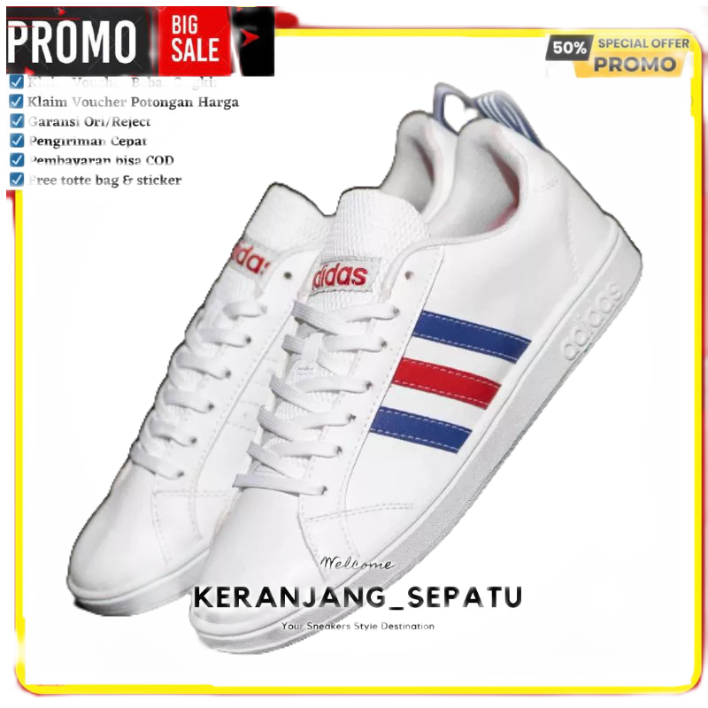 Jual ADIDAS NEO ADVANTAGE WHITE FRANCE ORIGINAL 100 SEPATU