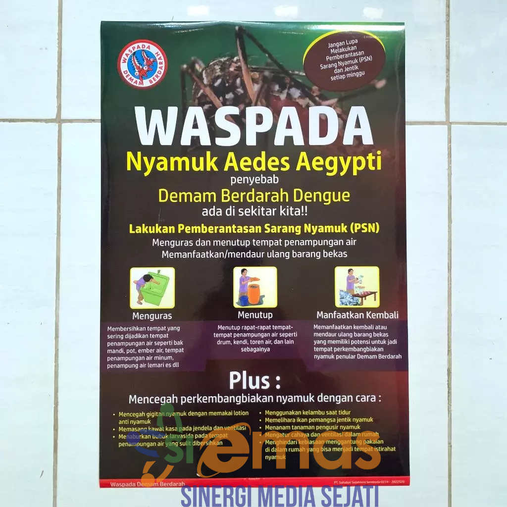 Jual Stiker Waspada Nyamuk Aedes Aegypti | Stiker Waspada Demam ...