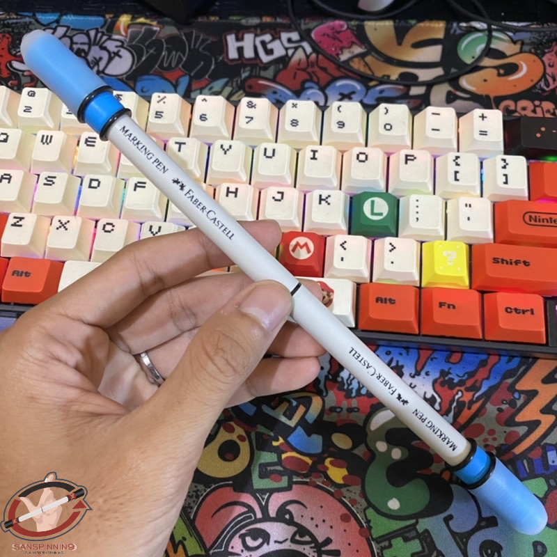 Jual Pen Spinning Blue Gel Mod - Finger Spinner Putar Cepat & Stabil ...