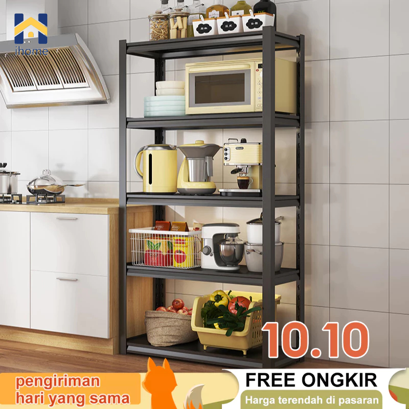 Jual Ihome Rak Oven Microwave Rak Bumbu Dapur Kayu Rak Dapur Susun Minimalis Kitchen Rack Rak