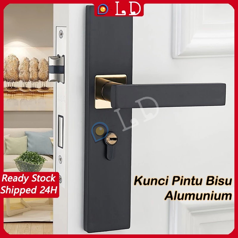 Jual COD Kunci Pintu Set Alumunium Komplit Lockset Gagang Pintu Kantor Rumah Door Lock