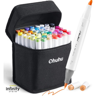 Alcohol-Based Marker Pen Kit w/ Brush & Chisel Tip, Carrying Case - 168ct