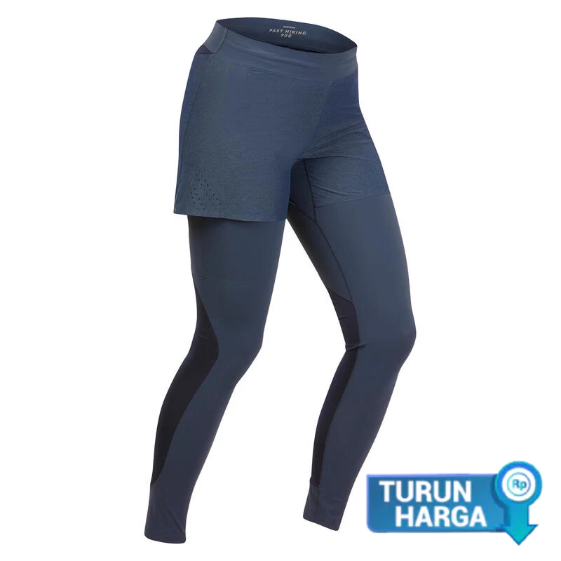 Womens ultra-light short leggings - fast hiking - FH900 Blue - Decathlon