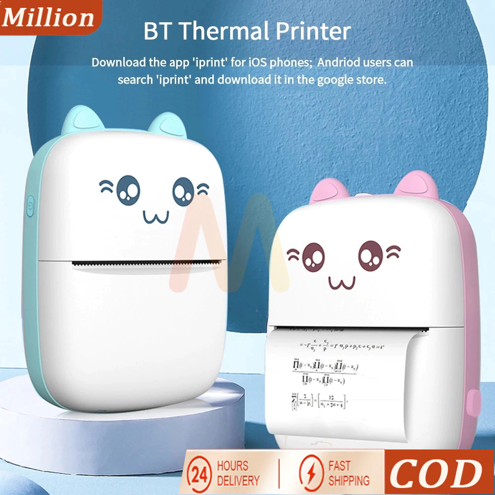 Jual 【COD】Mini Thermal Printer Bluetooth Printer Portable Tanpa Tinta ...