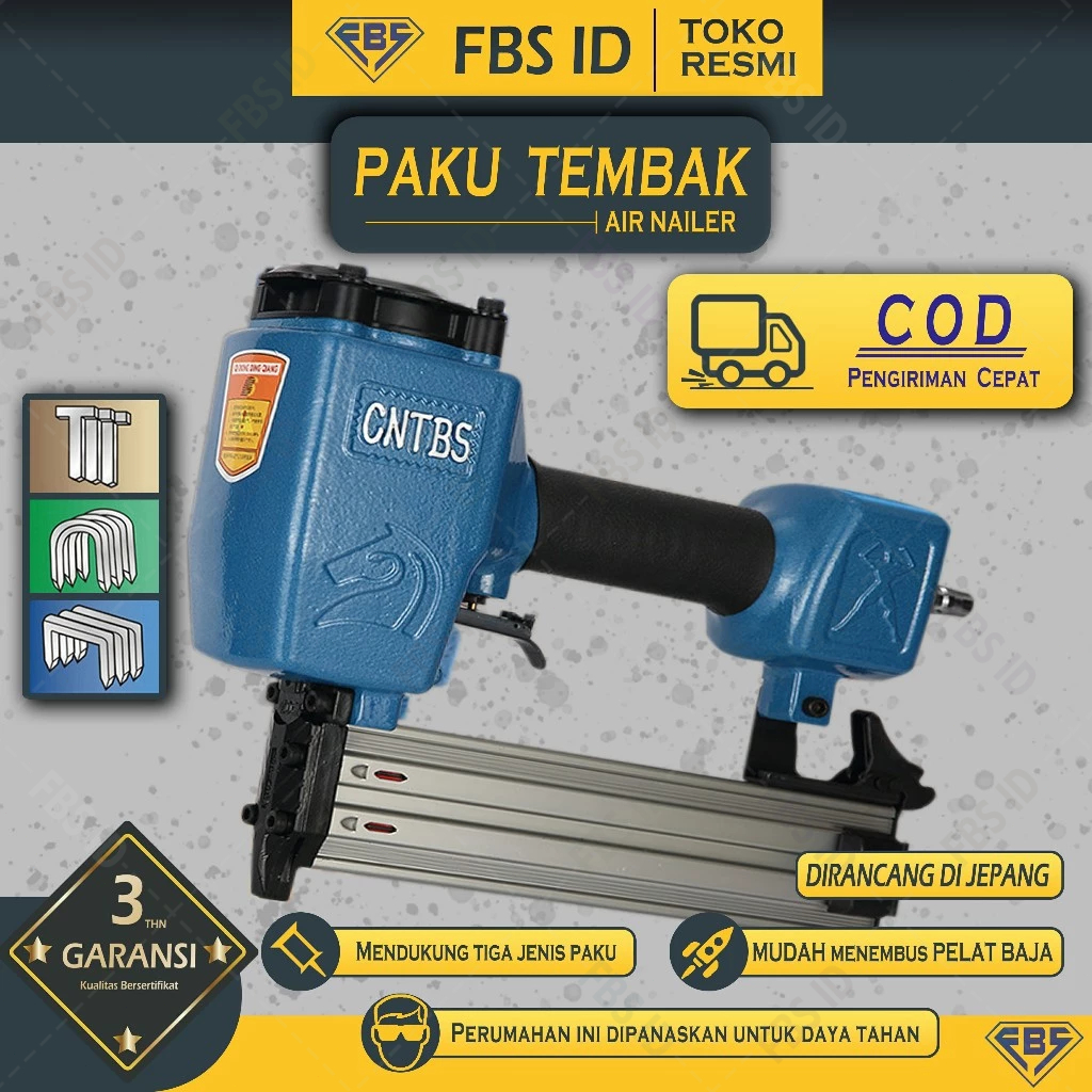 Jual Paku Tembak Angin Mesin Air Nailer Stapler Gun Pneumatic Nailer