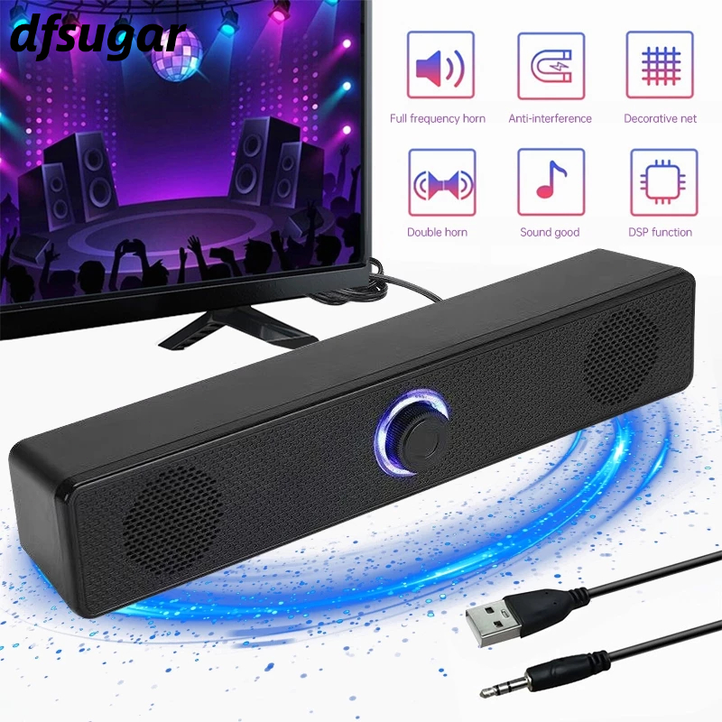 Bluetooth Speaker Audio Bluetooth Surround Soundbar Computer PC For TV  Music Box Subwoofer Stereo Desktop Laptop -DF
