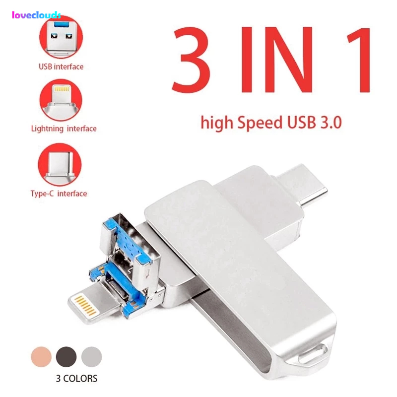 Jual 3 In 1 Y31C IOS Type-c Flashdisk OTG 1TB Flash Drive Rotasi Pen ...