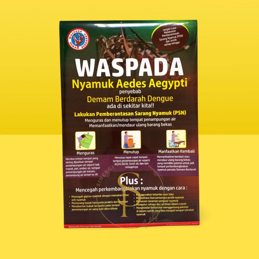 Jual Stiker Waspada Nyamuk Aedes Aegypti | Stiker Waspada Demam ...