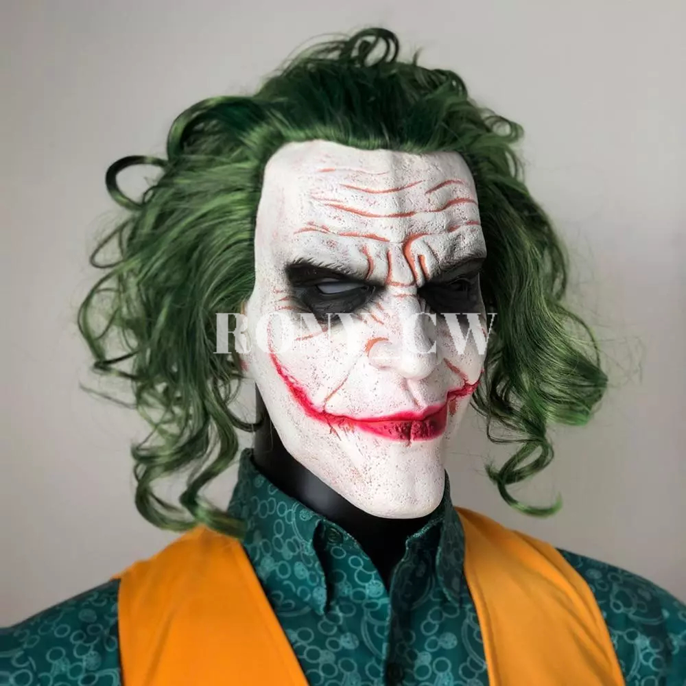 Jual Topeng Wajah Halloween Creepy JOKER Full Latex dengan Rambut Palsu ...