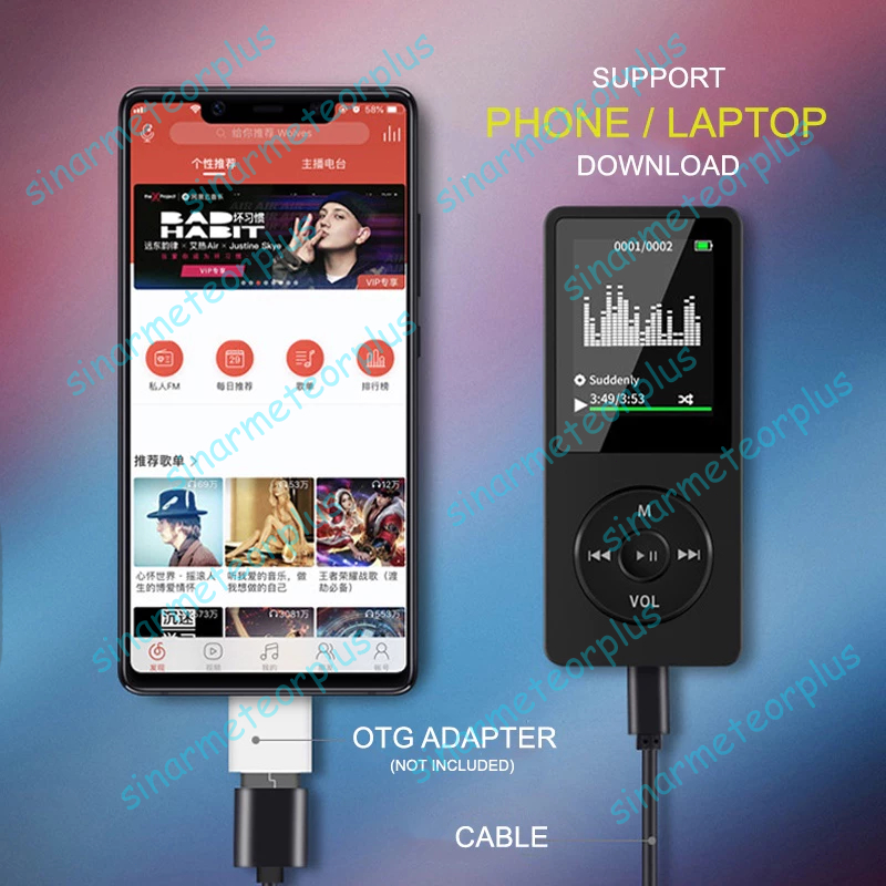 Jual Mp4 Player Digital Audio FM Radio Audio Recording Mini Walkman MP3 ...
